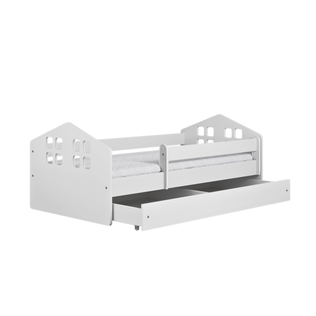 Bed Kacper white with drawer with coconut mattress 160/80