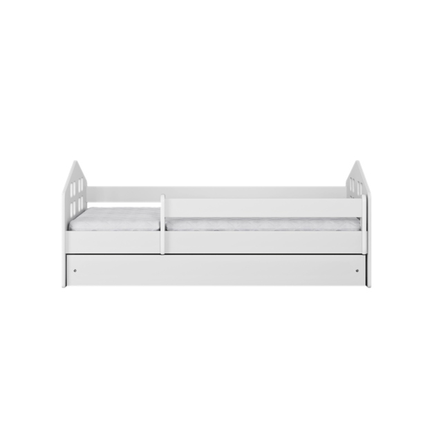Bed Kacper white with drawer with coconut mattress 160/80