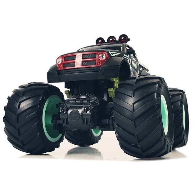 Off-road Auto Pick Up Huge Bigfoot Ratai 2.4G 1:18 Juoda / žalia Nuotoliniu būdu valdomas
