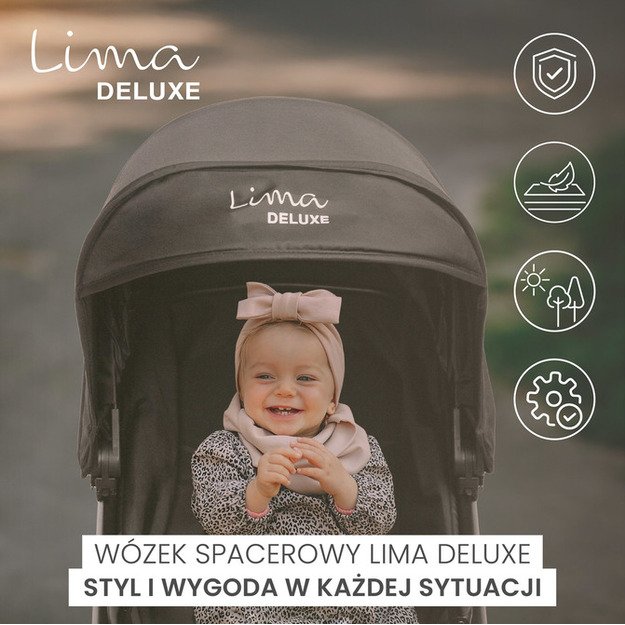 LIMA DELUXE BLACK STROLLER