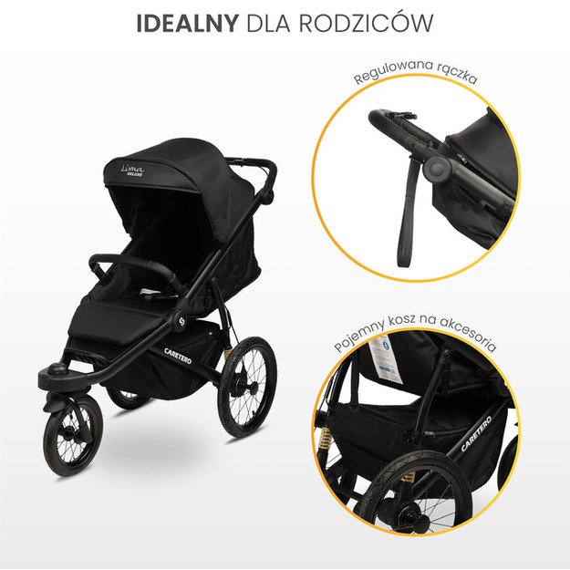 LIMA DELUXE BLACK STROLLER