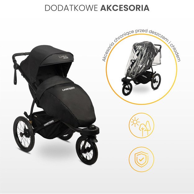 LIMA DELUXE BLACK STROLLER