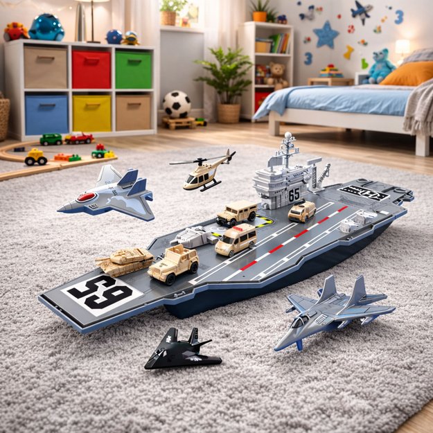 Large Military Aircraft Carrier Fighters Tanks Vehicles 70cm