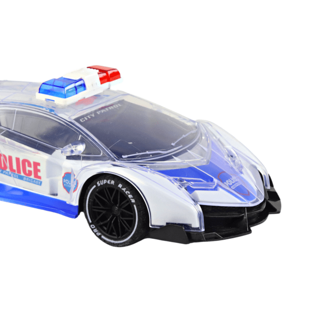 Policijos sportinis automobilis Nuotoliniu būdu valdomas RC mastelio 1:16 žibintai