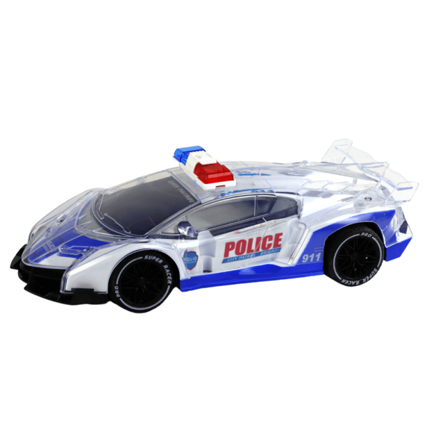 Policijos sportinis automobilis Nuotoliniu būdu valdomas RC mastelio 1:16 žibintai