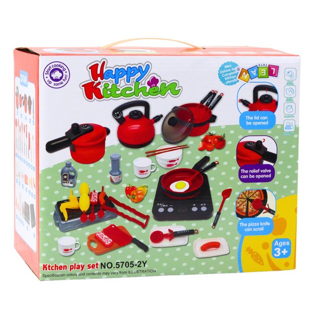 Kitchen Set Pots Food Battery Operated Hob Accessories 36 pcs 2