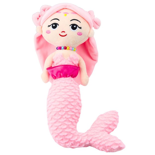 Plush Mermaid with Beads Cuddly Toy Pink 32cm 1