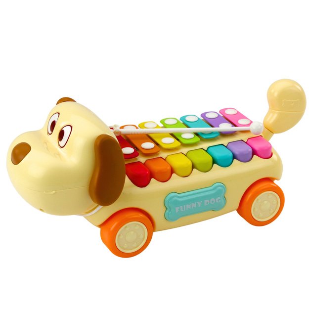 Riding Dog with Cymbals, Movable Ears, Tail, Stick on a String 1