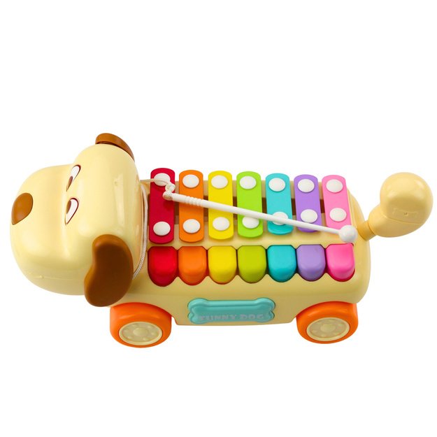 Riding Dog with Cymbals, Movable Ears, Tail, Stick on a String 2