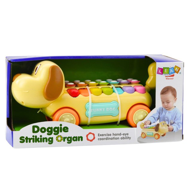 Riding Dog with Cymbals, Movable Ears, Tail, Stick on a String 3