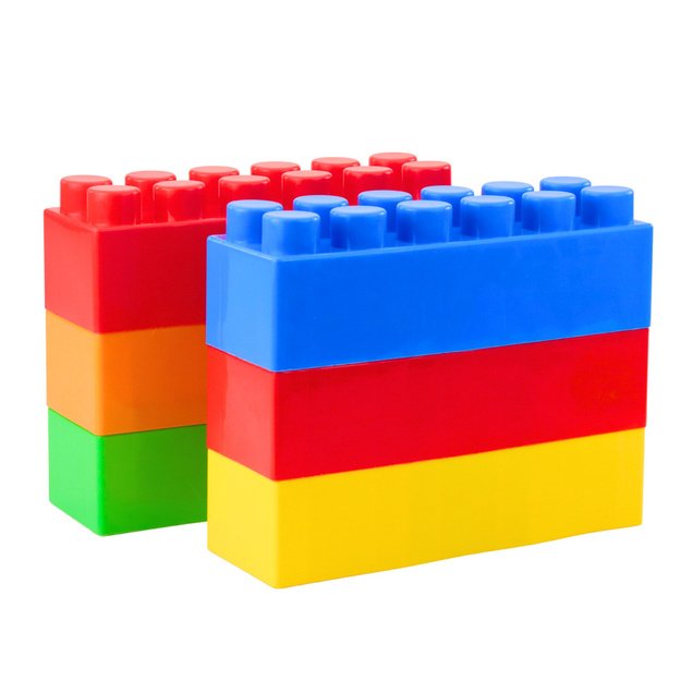Set of Large Construction Blocks in a Bag, Colorful, 28.5x9x9 cm, 6 pcs. 1