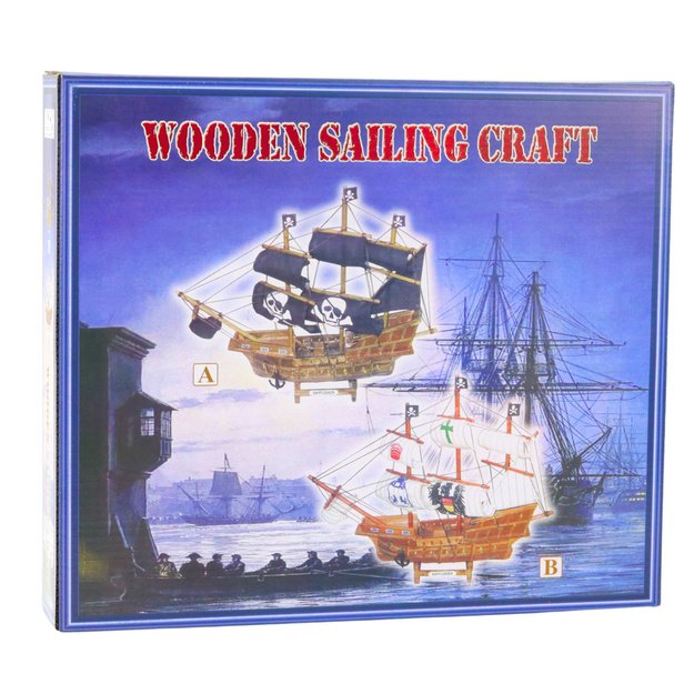 Collectible Model Decorative Pirate Sailing Ship Black 33x29cm 3