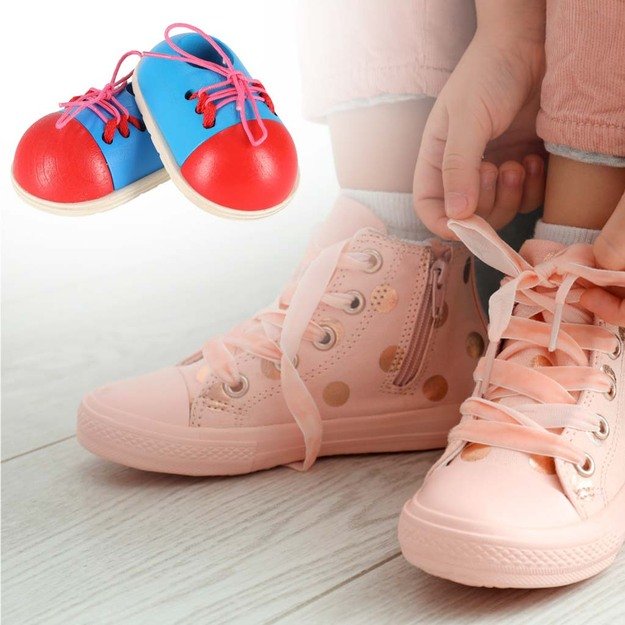 Mokomasis rinkinys, skirtas mokytis rišti batų raištelius 2s 26