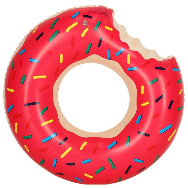 Vaikiškas pripučiamas Donut ratas 50 cm rožinės spalvos