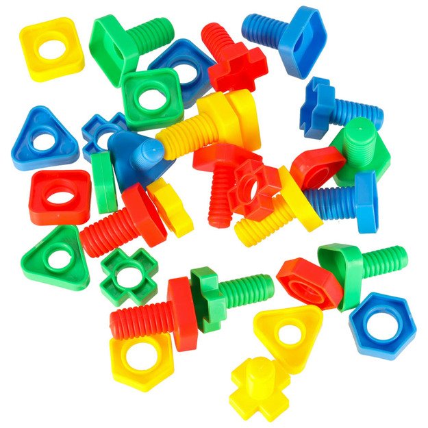 Statybiniai blokai švietimo montessori varžtai 30 elementų 7