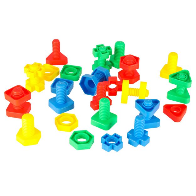 Statybiniai blokai švietimo montessori varžtai 30 elementų 6