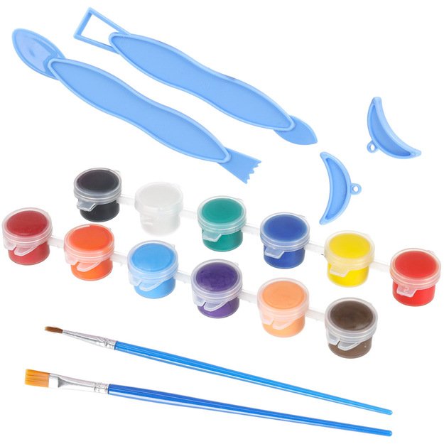 Keramikos rato kūrybinis rinkinys su moliu ir dažais 600g 19