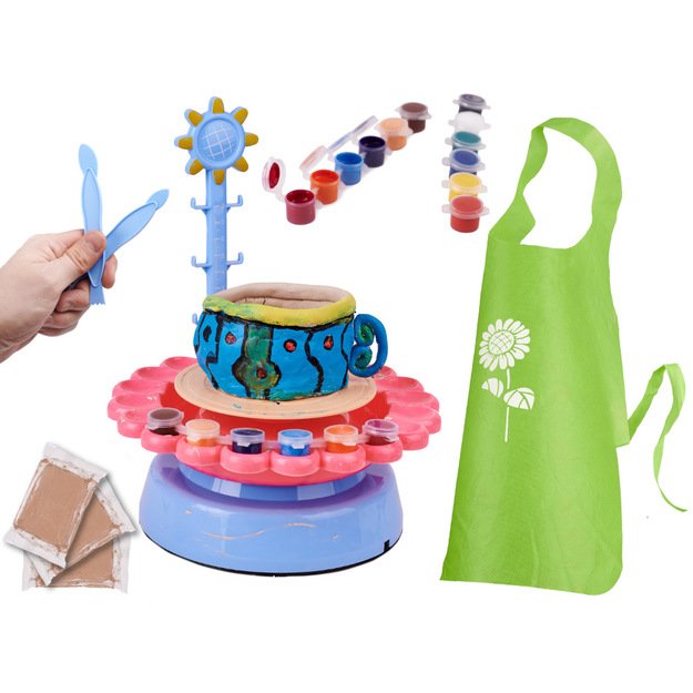 Keramikos rato kūrybinis rinkinys su moliu ir dažais 600g 14