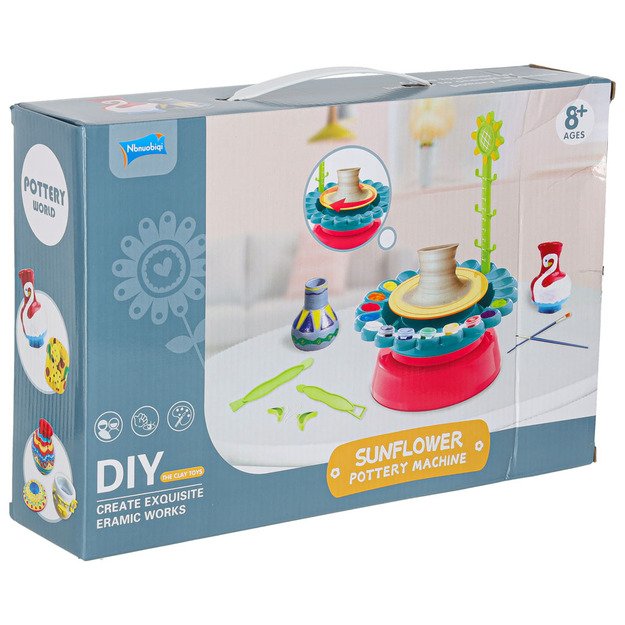 Keramikos rato kūrybinis rinkinys su moliu ir dažais 600g 25