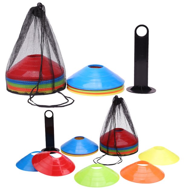 Training Cones Stand Transport Net Colorful Set of 50 pcs.