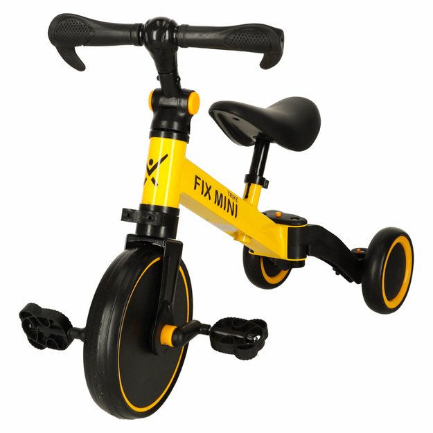 Trike Fix Mini krosinis triratukas 3in1 su pedalais (geltonas)