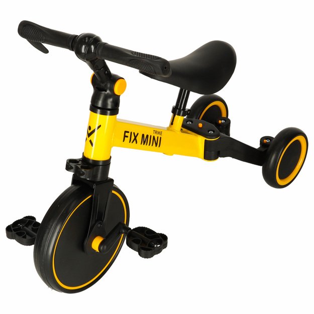 Trike Fix Mini krosinis triratukas 3in1 su pedalais (geltonas)