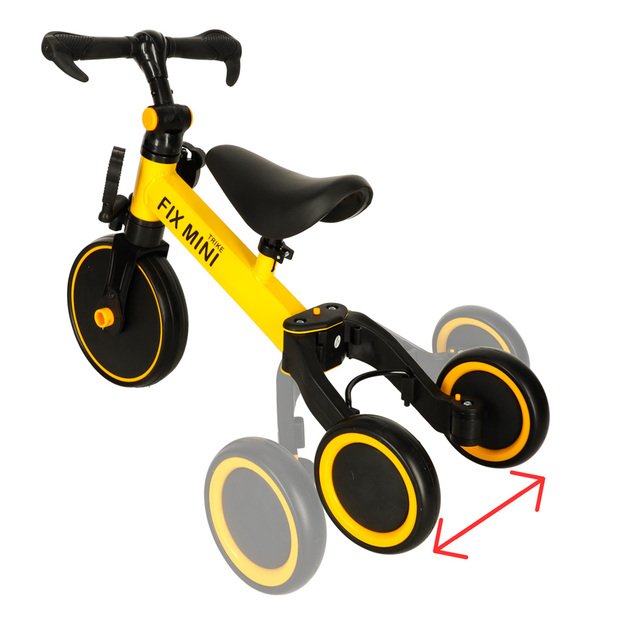 Trike Fix Mini krosinis triratukas 3in1 su pedalais (geltonas)