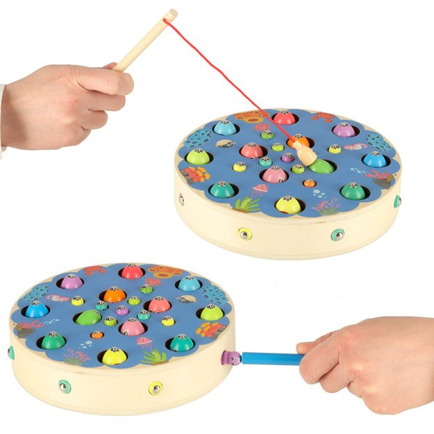 Šeimos žaidimas žuvis vikšras žvejyba montessori