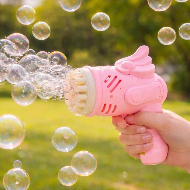 Muilo burbulų pistoletas muilo burbulai su sparnais rožinės spalvos