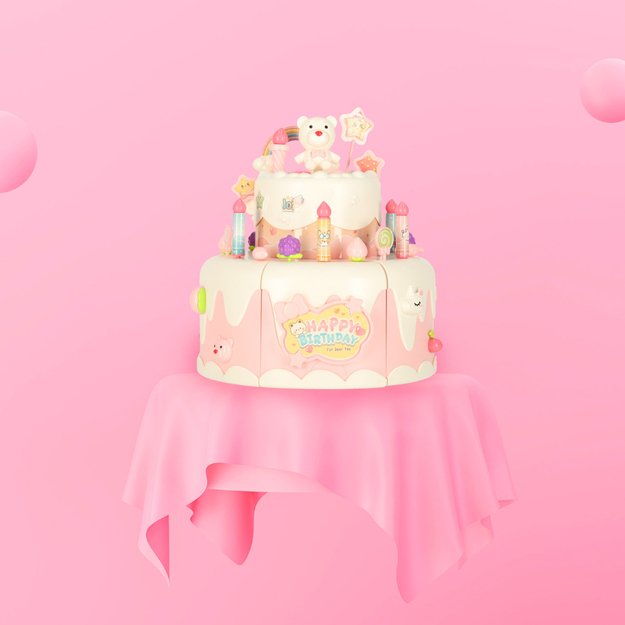 Gimtadienio tortas sukrauti pjaustymo Velcro muzikos šviesos virtuvė 16 vienetų rožinė 16