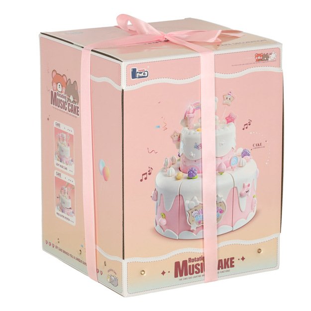 Gimtadienio tortas sukrauti pjaustymo Velcro muzikos šviesos virtuvė 16 vienetų rožinė 18