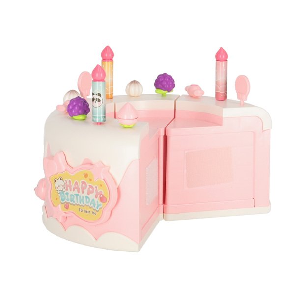 Gimtadienio tortas sukrauti pjaustymo Velcro muzikos &scaron;viesos virtuvė 16 vienetų rožinė 3
