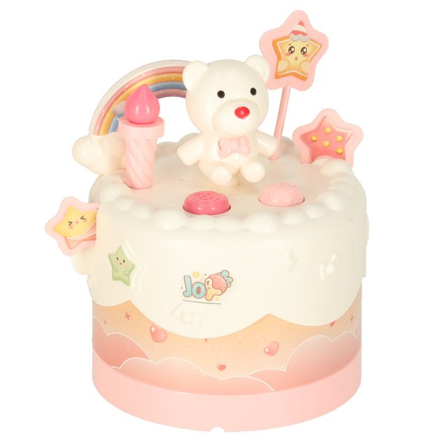 Gimtadienio tortas sukrauti pjaustymo Velcro muzikos šviesos virtuvė 16 vienetų rožinė 3