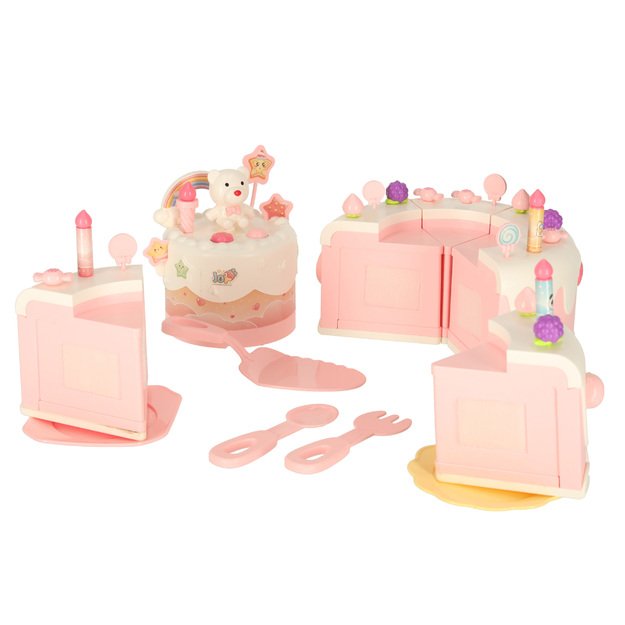 Gimtadienio tortas sukrauti pjaustymo Velcro muzikos &scaron;viesos virtuvė 16 vienetų rožinė 4