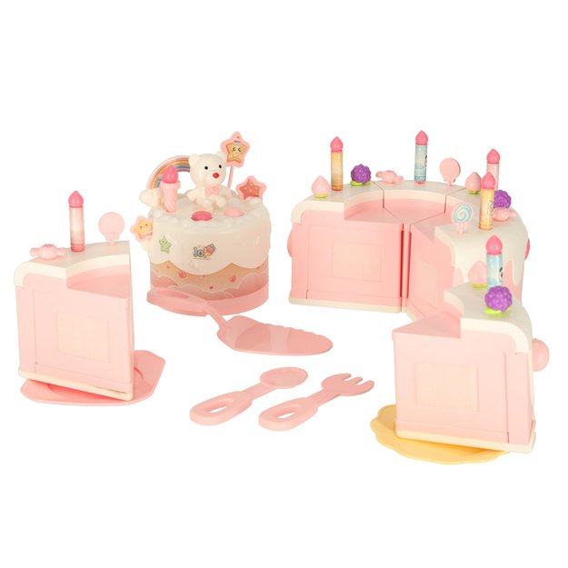 Gimtadienio tortas sukrauti pjaustymo Velcro muzikos šviesos virtuvė 16 vienetų rožinė 6