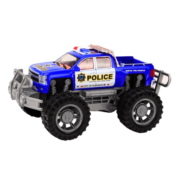 Police Car Pickup Blue Off-Road Police Vehicle