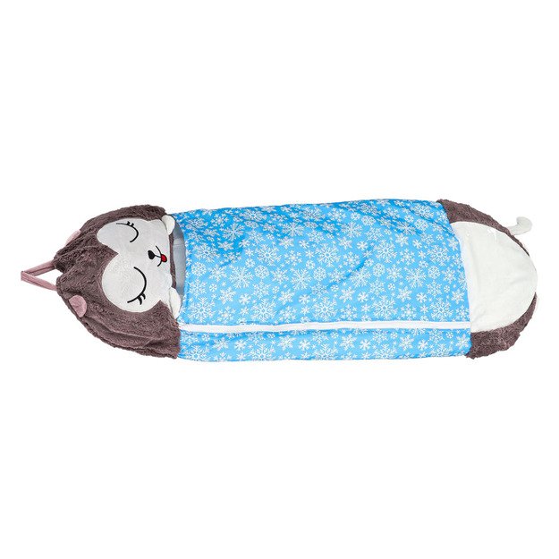 Vaikiškas miegmaišis turistinė pagalvė 2in1 135x50cm mėlyna 3