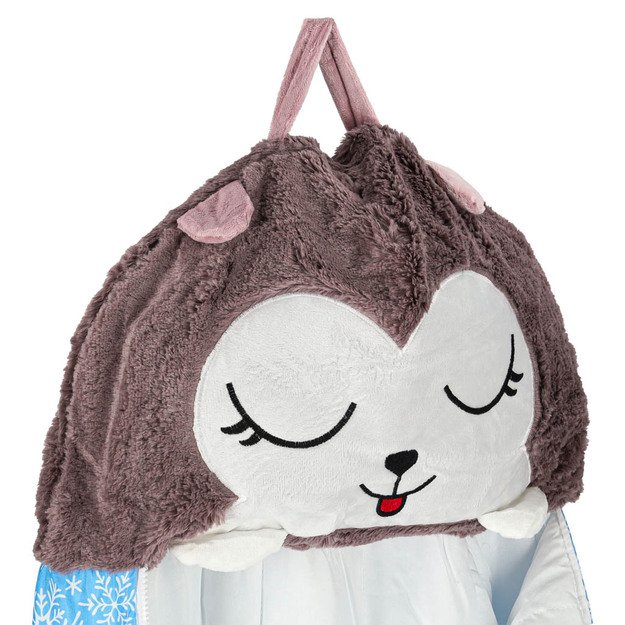 Vaikiškas miegmaišis turistinė pagalvė 2in1 135x50cm mėlyna 9