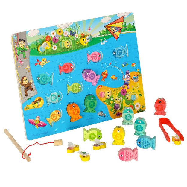Montessori medinis žvejybos žaidimas su bičių magnetu 11