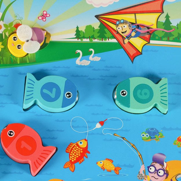 Montessori medinis žvejybos žaidimas su bičių magnetu 8