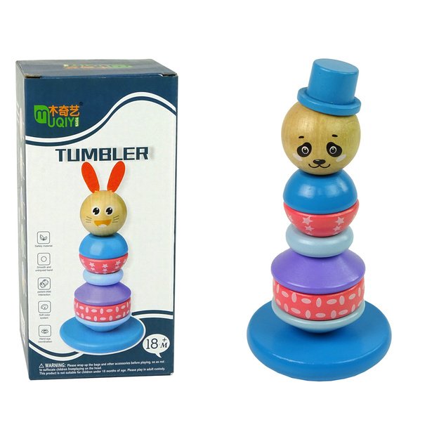 Wooden Educational Pyramid Panda Balancing Tower