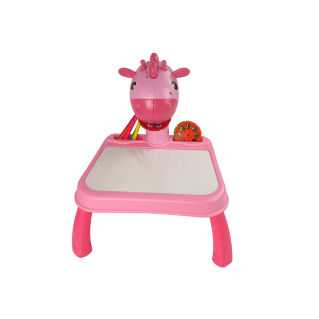 DINOSAUR TABLE WITH PROJECTOR FOR DRAWING + ACCESSORIES  COLOUR PINK 2