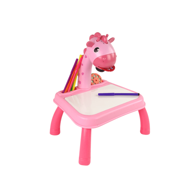 DINOSAUR TABLE WITH PROJECTOR FOR DRAWING + ACCESSORIES  COLOUR PINK 1