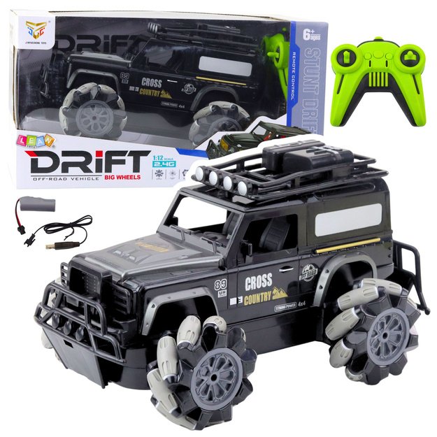 RC Off-Road Car Remote Controlled 360&deg; Rotation 1:12 Black