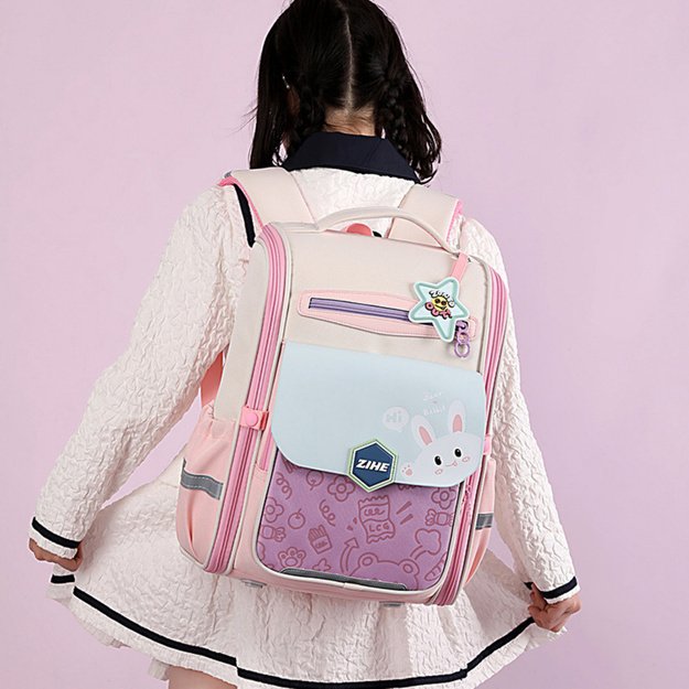 School Backpack With Rabbit Chest Strap Pastel 21L 3