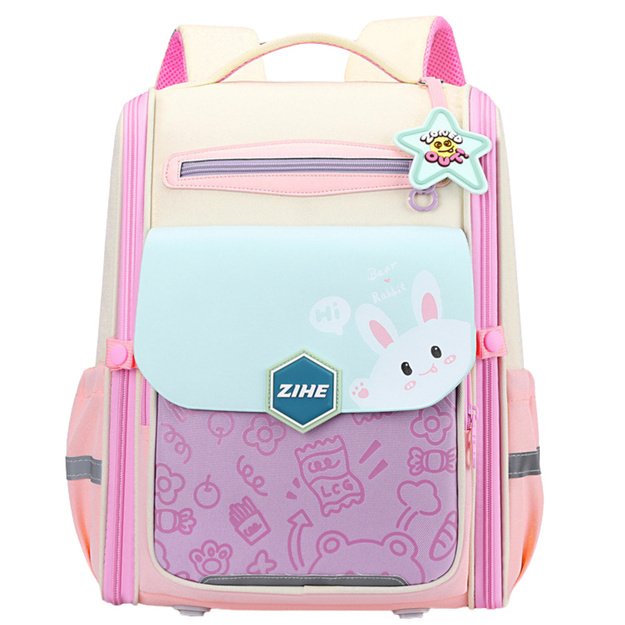 School Backpack With Rabbit Chest Strap Pastel 21L