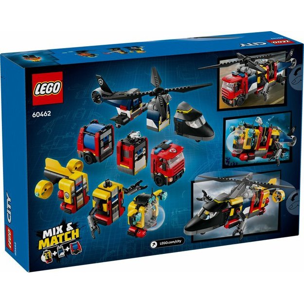 LEGO 60462 CITY Zestaw z helikopterem, wozem strażackim i łodzią podwodną 1