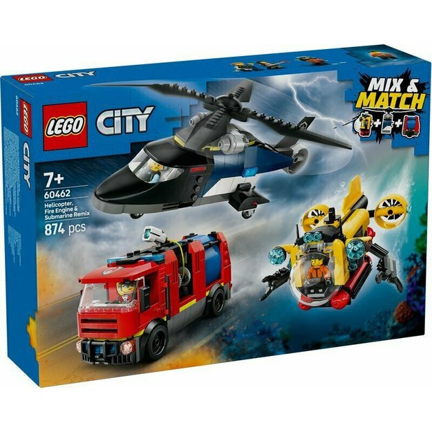 LEGO 60462 CITY Zestaw z helikopterem, wozem strażackim i łodzią podwodną 2