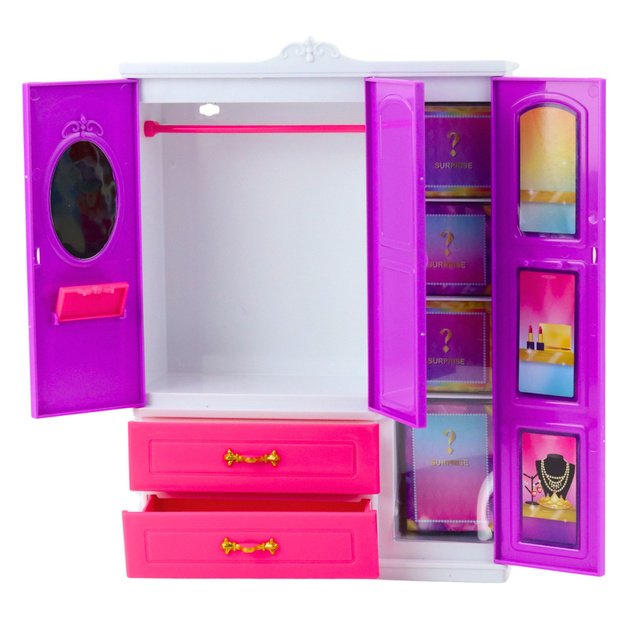 Anlily Doll Wardrobe With Shelves Drawers Dressing Room Accessories 24 pcs. 2