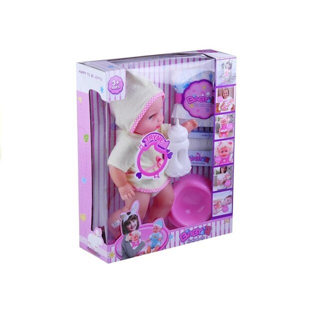 Doll Baby in a bathrobe Potty Nappy Playing Sounds
